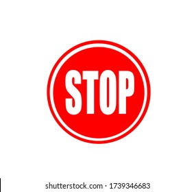 Red Stop Icon Vector Illustration Stock Vector (royalty Free 