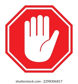 red stop octagonal hand sign