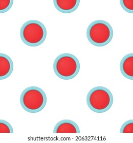 Red stop and panic button pattern seamless background texture repeat wallpaper geometric vector