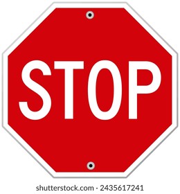 Red stop road sign vector illustration