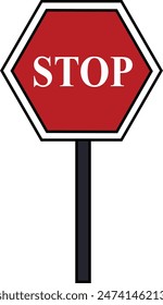 Rote Stopp-Schild-Vektorgrafik ohne Hintergrund