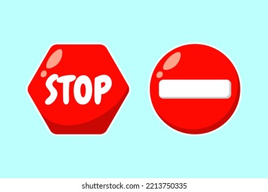 Red Stop Sign Cartoon Design