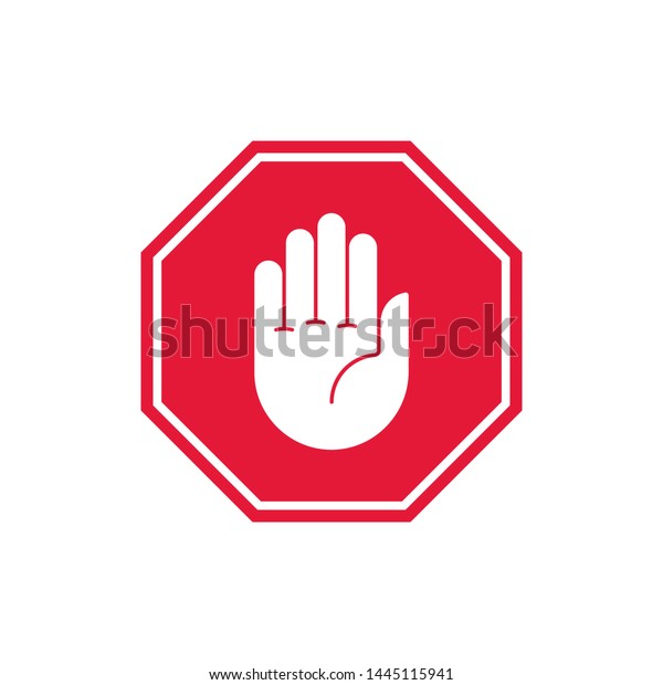 Red Stop Sign Hand Isolated On Vector De Stock Libre De Regalías