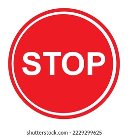 Red Stop Sign icon. Road Sign vector illustration