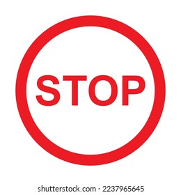 Red Stop Sign icon. Road Sign vector illustration