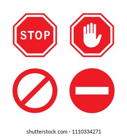 Red stop sign icon symbol 