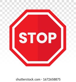 Red stop sign icon with text "STOP" for apps or websites
