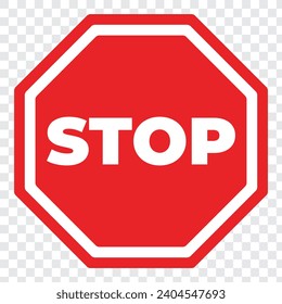 Red stop sign icon with text flat icon for apps and websites. stop sign icon vector illustration