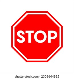 Red stop sign icon vector illustration 10 eps.