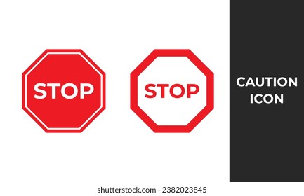 Red stop sign icon vector illustration