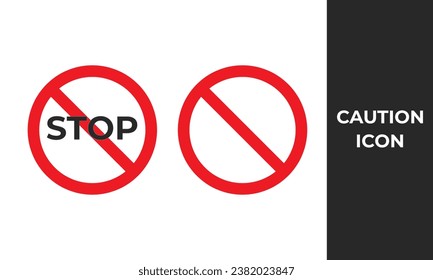 Red stop sign icon vector illustration