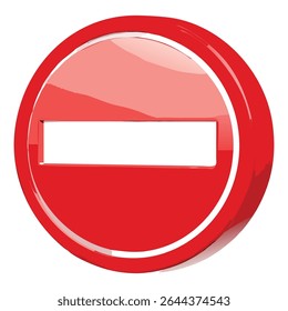 Red stop sign illustration for no entry restriction and warning symbol design element graphic asset