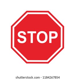 Red Stop Sign isolated on white background. Traffic regulatory warning stop symbol.