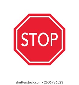 Red Stop Sign isolated on white background