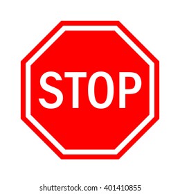 Red Stop Sign isolated white background  Traffic regulatory warning stop symbol  Vector illustration  EPS10 