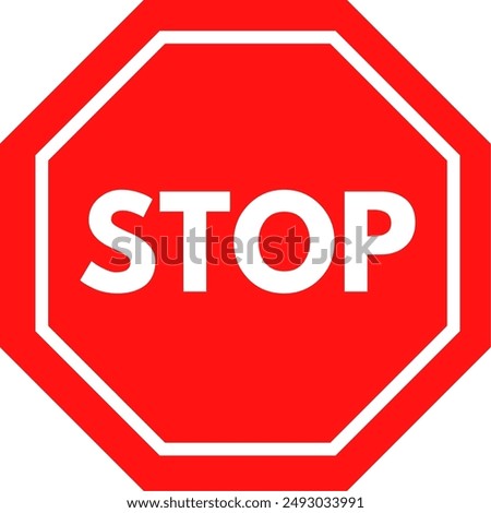 Red Stop Sign Octagon Vector, Stop Sign Icon