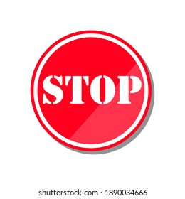 Red Stop Sign On White Background Stock Vector (Royalty Free ...