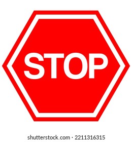 Red stop sign for public area