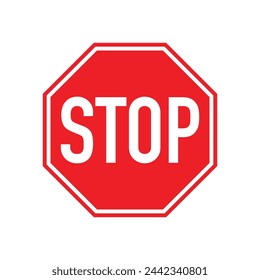 Señal de parada roja, señal de parada de carretera, señal de parada octogonal.