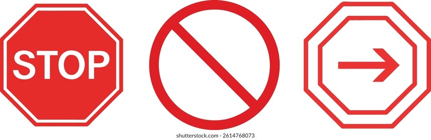 Red Stop sign, safety sign