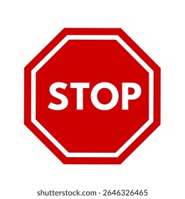 red stop sign – simple icon – vector illustration
