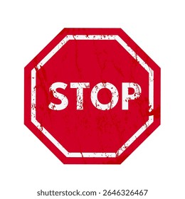 red stop sign – simple icon – vector illustration