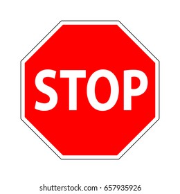 Red Stop Sign. Traffic Regulatory Prohibitory Stop Symbol