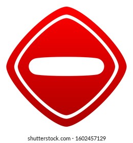 Red stop sign. Vector icon