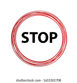 Red stop sign. Vector icon