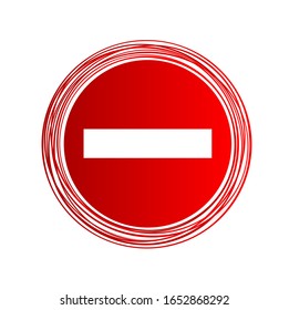 Red stop sign. Vector icon