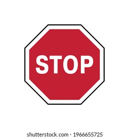 Red Stopp Sign Vector. Symbol, verbotener Durchgang, kein Eintragszeichen auf weißem Hintergrund, Verbotszeichen. Road Sign. С т о п.