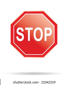 red stop sign in vector mode