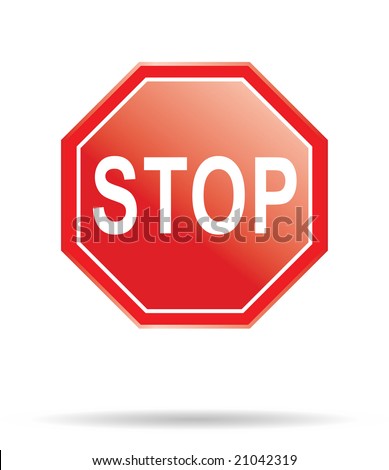 red stop sign in vector mode