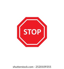 red stop sign vector, traffic regulatory warning stop trendy style illustration for web and app..eps