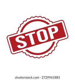 Rotes Stoppschild mit weißen Buchstaben auf weißem Hintergrund