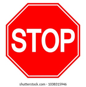 Red Stop Sign,Vector Illustration, Isolate On White Background Label. EPS10