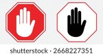  Red Stop Traffic Sign Icon in Flat Design Isolated on Transporation Background,Traffic Regulatory Warning Stop Symbol Illustration, Stop Vehicle Before Passing, UK Road Work Sign, Under Construction