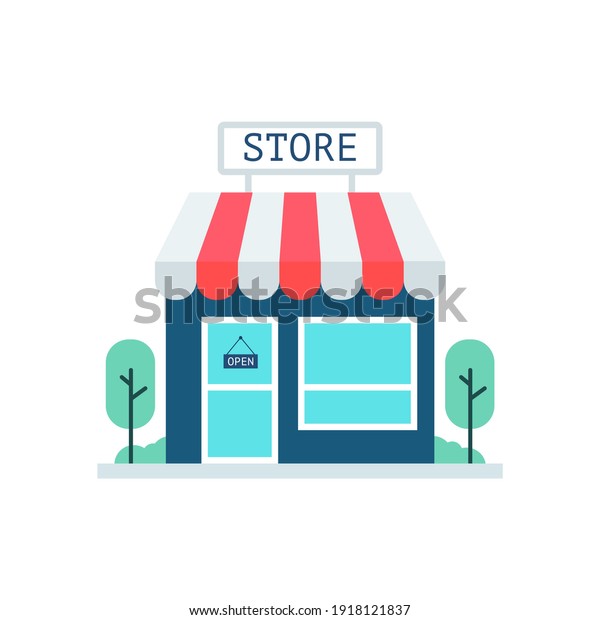 Red store vector. Sign for\
promotion and websites. A simple store design for mobile\
application.