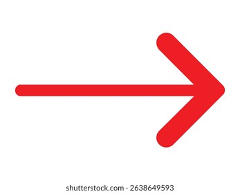 Red straight arrow flat vector transparent png