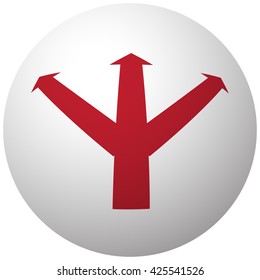 Red Strategy icon on white ball
