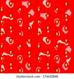 Red strawberries frash seamless background