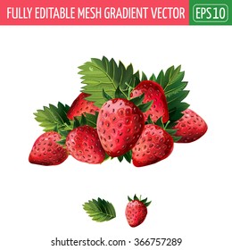 Red Strawberries With Leaves