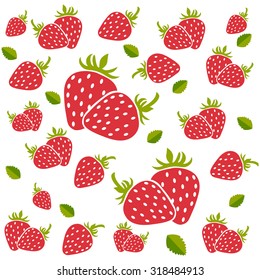 Red strawberries on transparent background vector