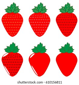 Red strawberries six item - set.