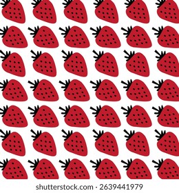 RED STRAWBERRIES VINTAGE DESIGN PATTERN TEXTURE BACKGROUND VECTOR