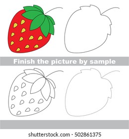 Red Strawberry to be finished, page to be completed to educate preschool kids with easy kid educational gaming and primary education of simple game level of difficulty.