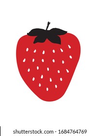 red strawberry with black leaf