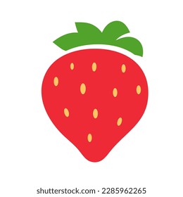 red strawberry fruit and green leaves Sweet fruit gives a refreshing summer treat.