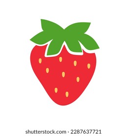 red strawberry fruit and green leaves Sweet fruit gives a refreshing summer treat.