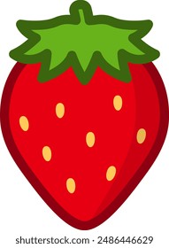 Red strawberry fruit isolated vector illustration
